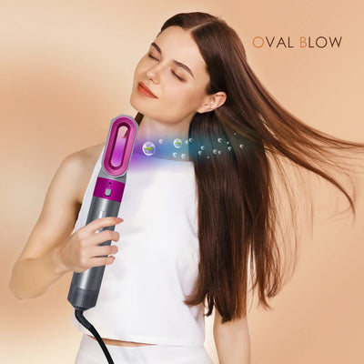 5 in 1 Multifunctional Electric Comb Negative Ion StraightComb Curling Iron Detachable Bruening Brush Hair Dryer