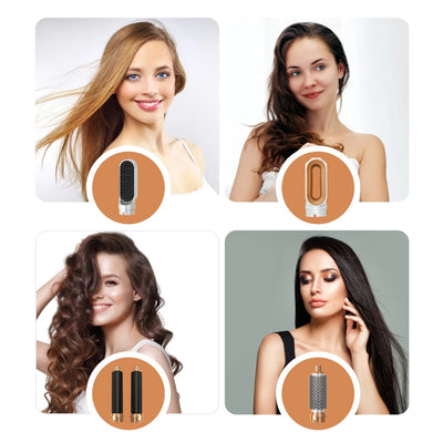 5 in 1 Multifunctional Electric Comb Negative Ion StraightComb Curling Iron Detachable Bruening Brush Hair Dryer