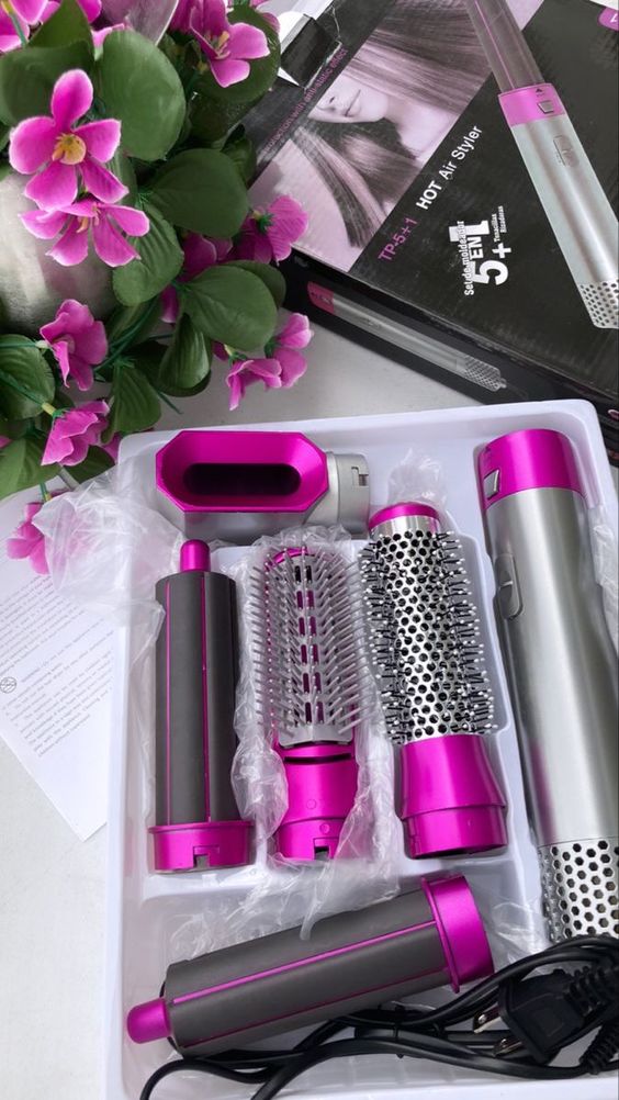 5 in 1 Multifunctional Electric Comb Negative Ion StraightComb Curling Iron Detachable Bruening Brush Hair Dryer